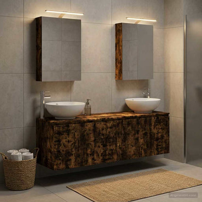 vidaXL Bathroom Cabinet Set 5 pcs Smoked Oak Engineered Wood 1