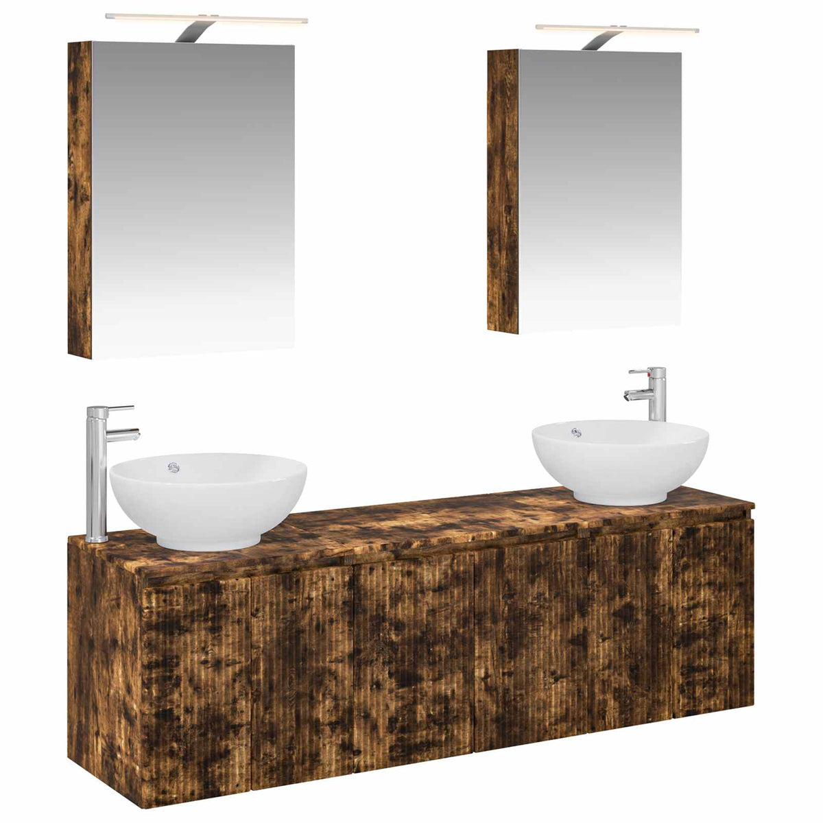 vidaXL Bathroom Cabinet Set 5 pcs Smoked Oak Engineered Wood 2