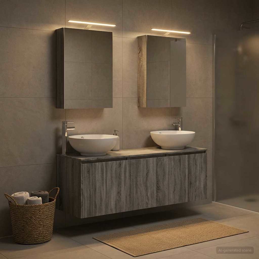 vidaXL Bathroom Cabinet Set 5 pcs Grey Sonoma Engineered Wood 4