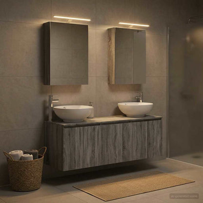 vidaXL Bathroom Cabinet Set 5 pcs Grey Sonoma Engineered Wood 4