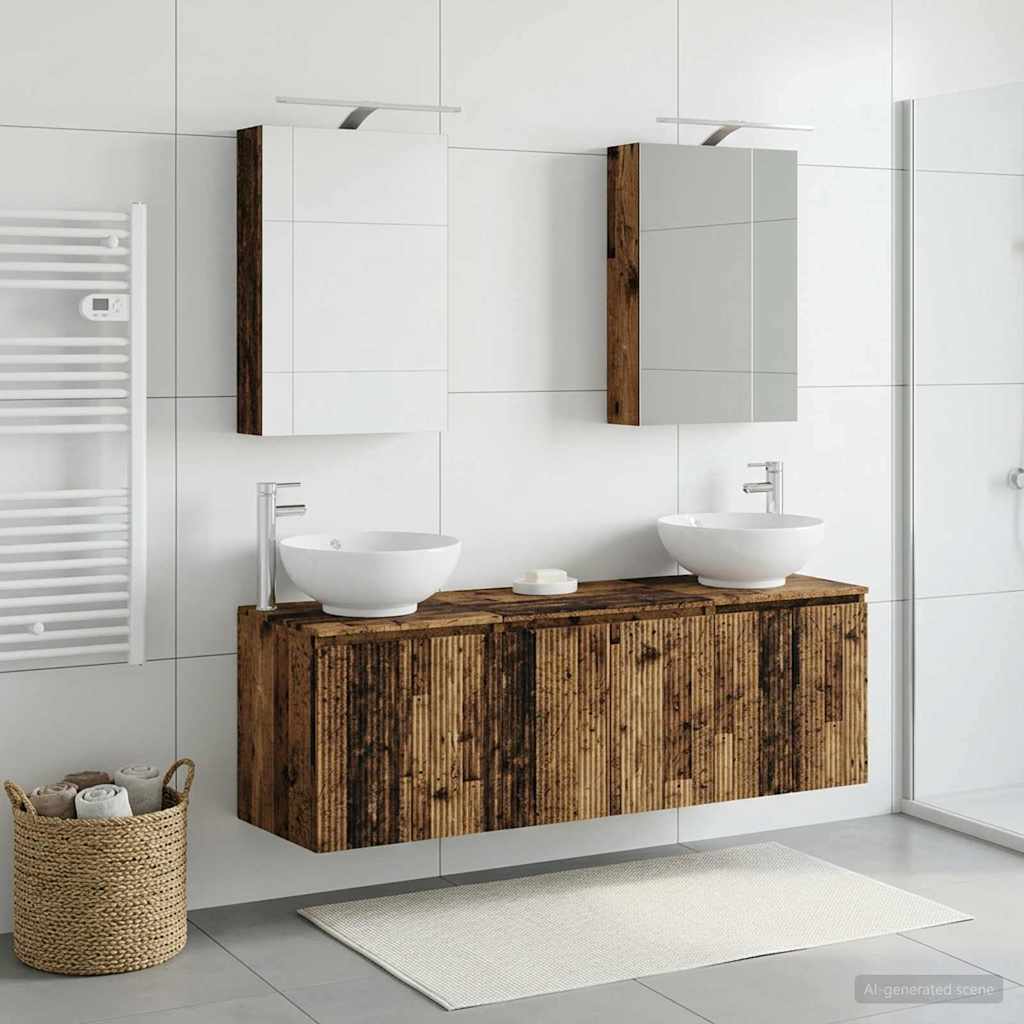 vidaXL Bathroom Cabinet Set 5 pcs Old Wood Engineered Wood 4