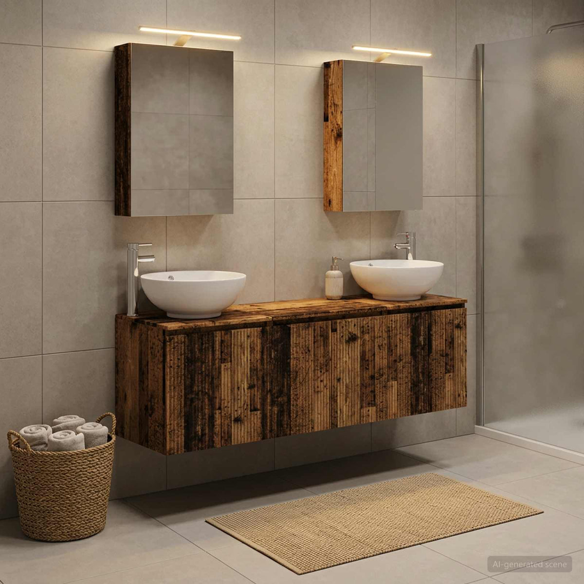 vidaXL Bathroom Cabinet Set 5 pcs Old Wood Engineered Wood 1
