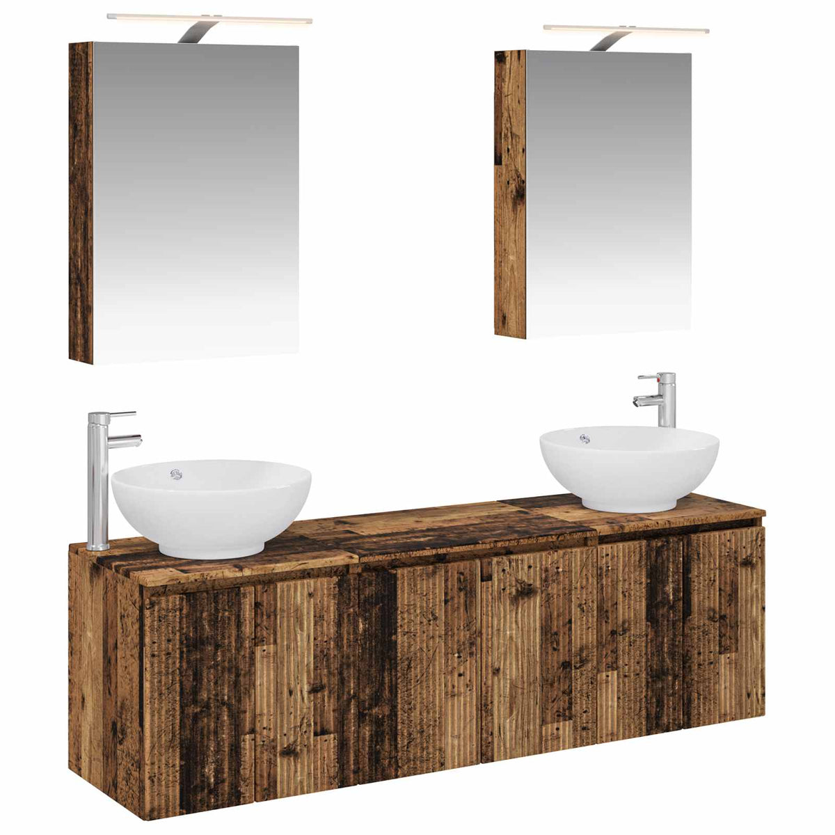 vidaXL Bathroom Cabinet Set 5 pcs Old Wood Engineered Wood 2