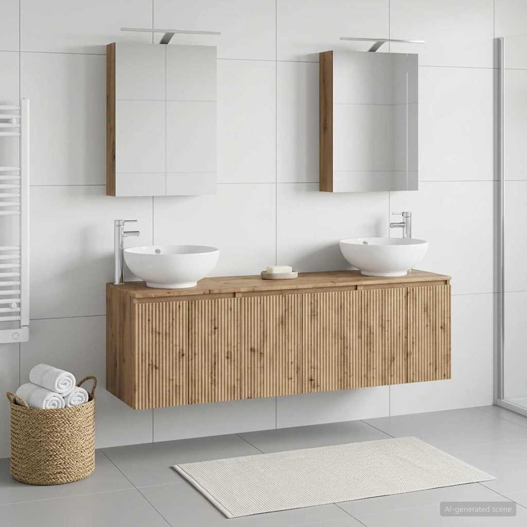 vidaXL Bathroom Cabinet Set 5 pcs Artisan Oak Engineered Wood 1