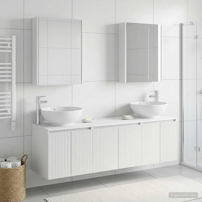 vidaXL Bathroom Cabinet Set 5 pcs White Engineered Wood 4