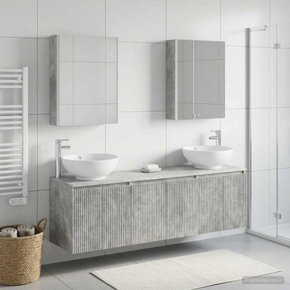 vidaXL Bathroom Cabinet Set 5 pcs Concrete Grey Engineered Wood 4