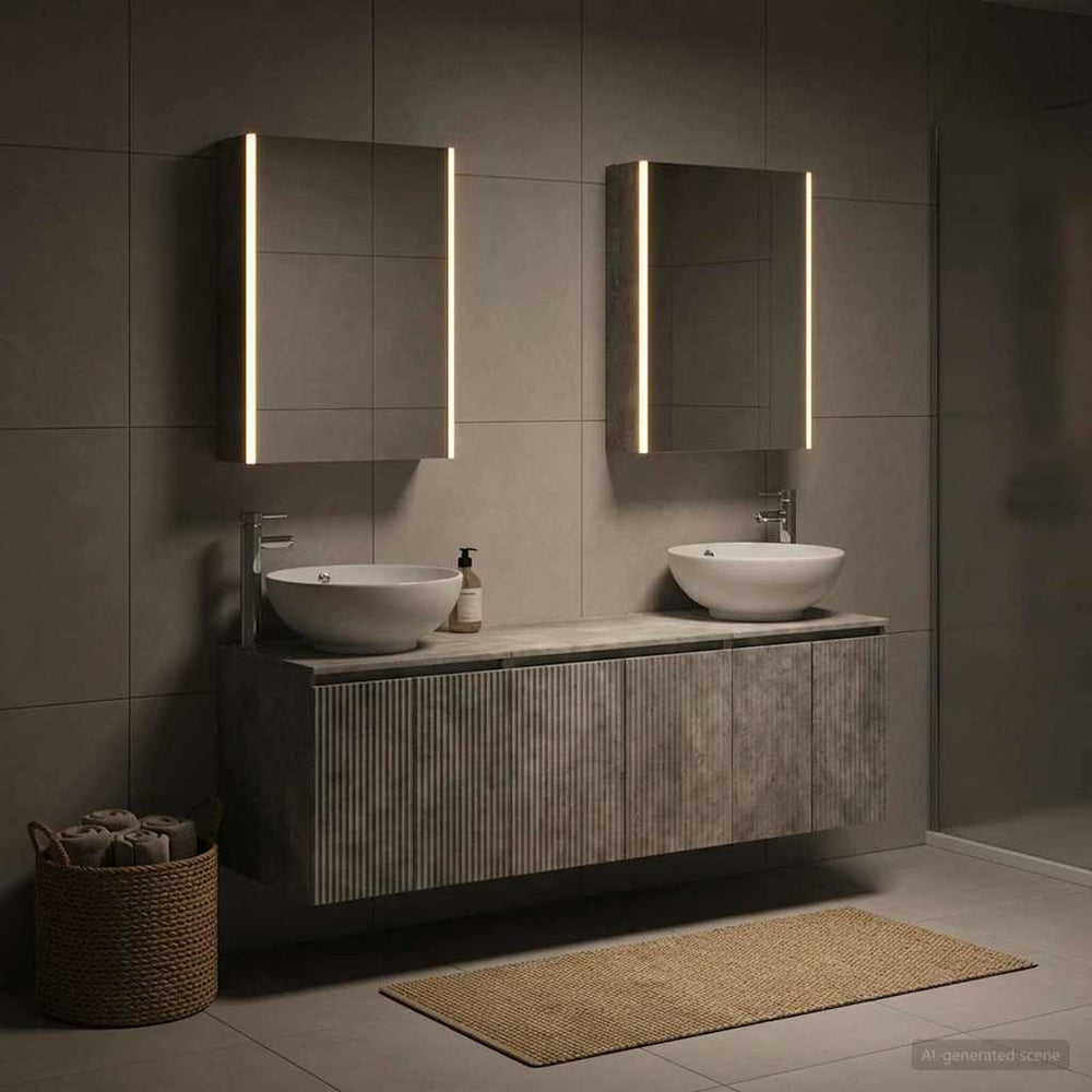 vidaXL Bathroom Cabinet Set 5 pcs Concrete Grey Engineered Wood