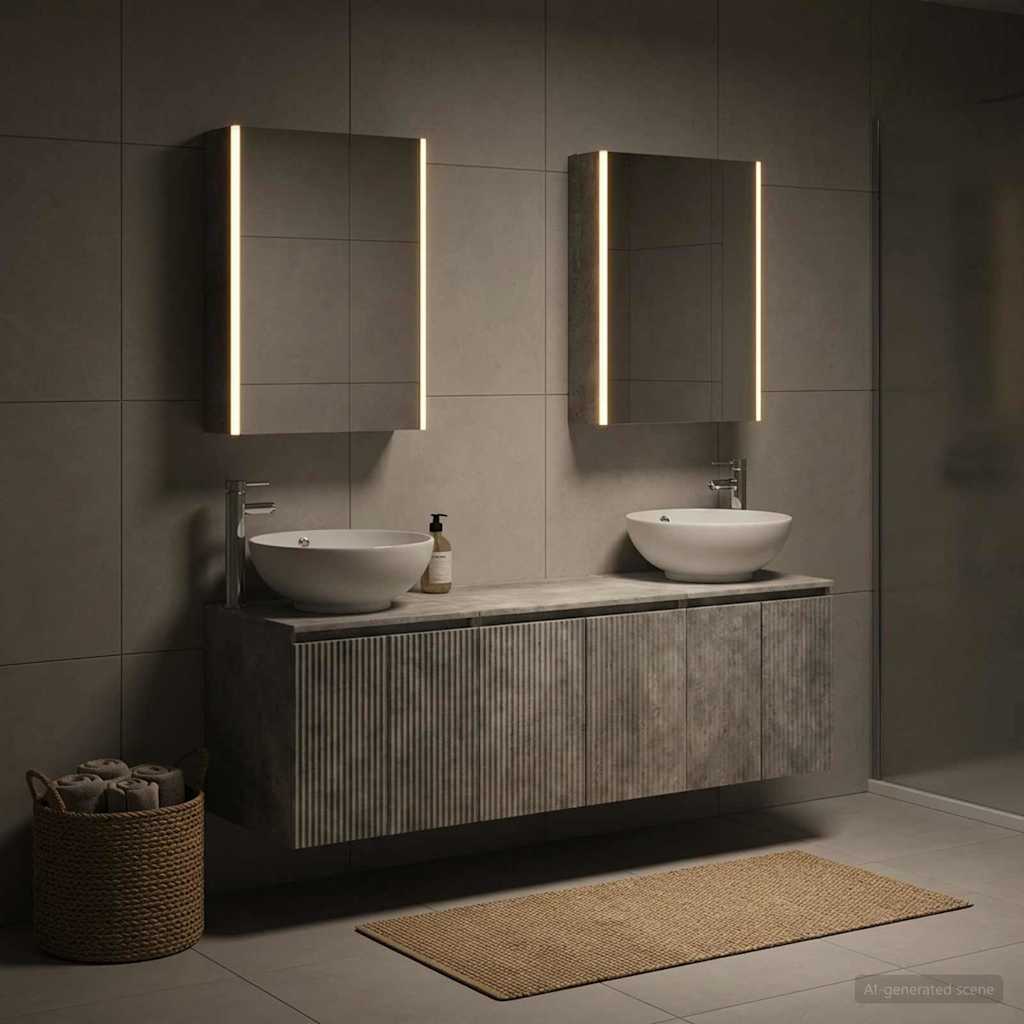 vidaXL Bathroom Cabinet Set 5 pcs Concrete Grey Engineered Wood 1