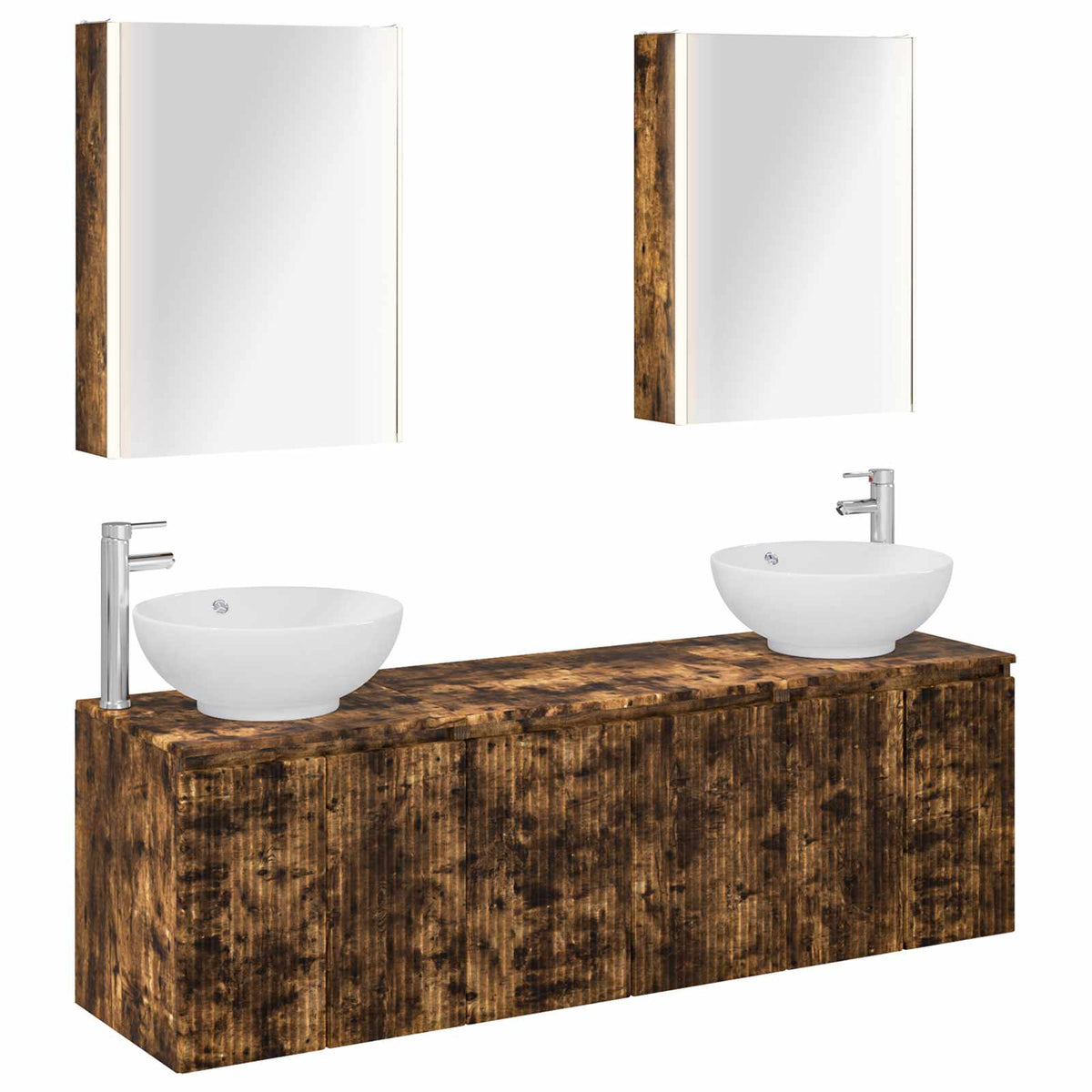 Bathroom Cabinet Set 5 pcs 53 x 15.5 x 70 cm Smoked oak