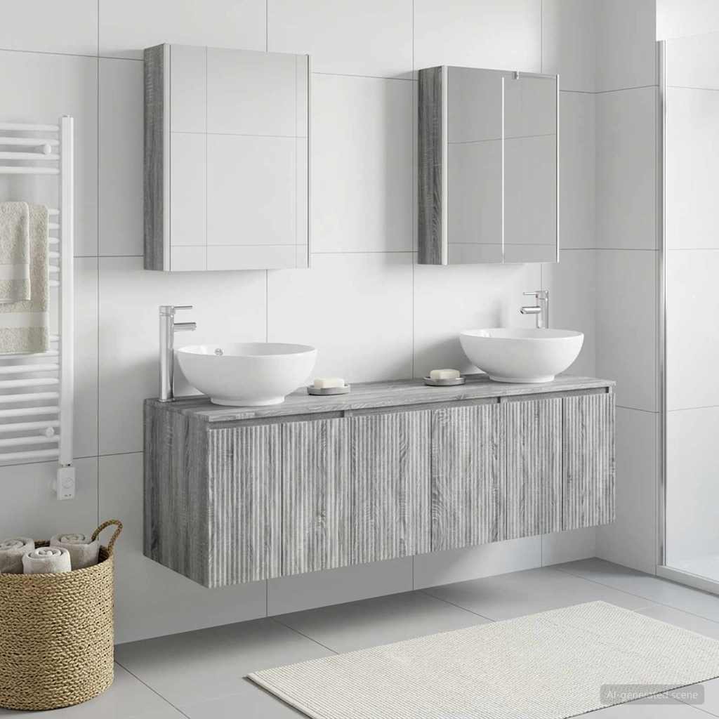 vidaXL Bathroom Cabinet Set 5 pcs Grey Sonoma Engineered Wood 1
