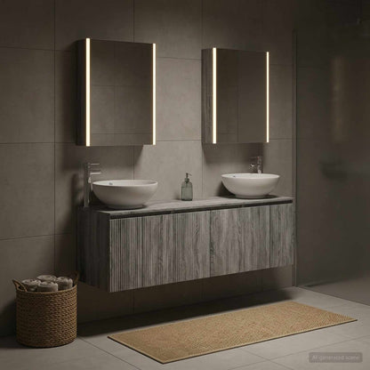 vidaXL Bathroom Cabinet Set 5 pcs Grey Sonoma Engineered Wood 4