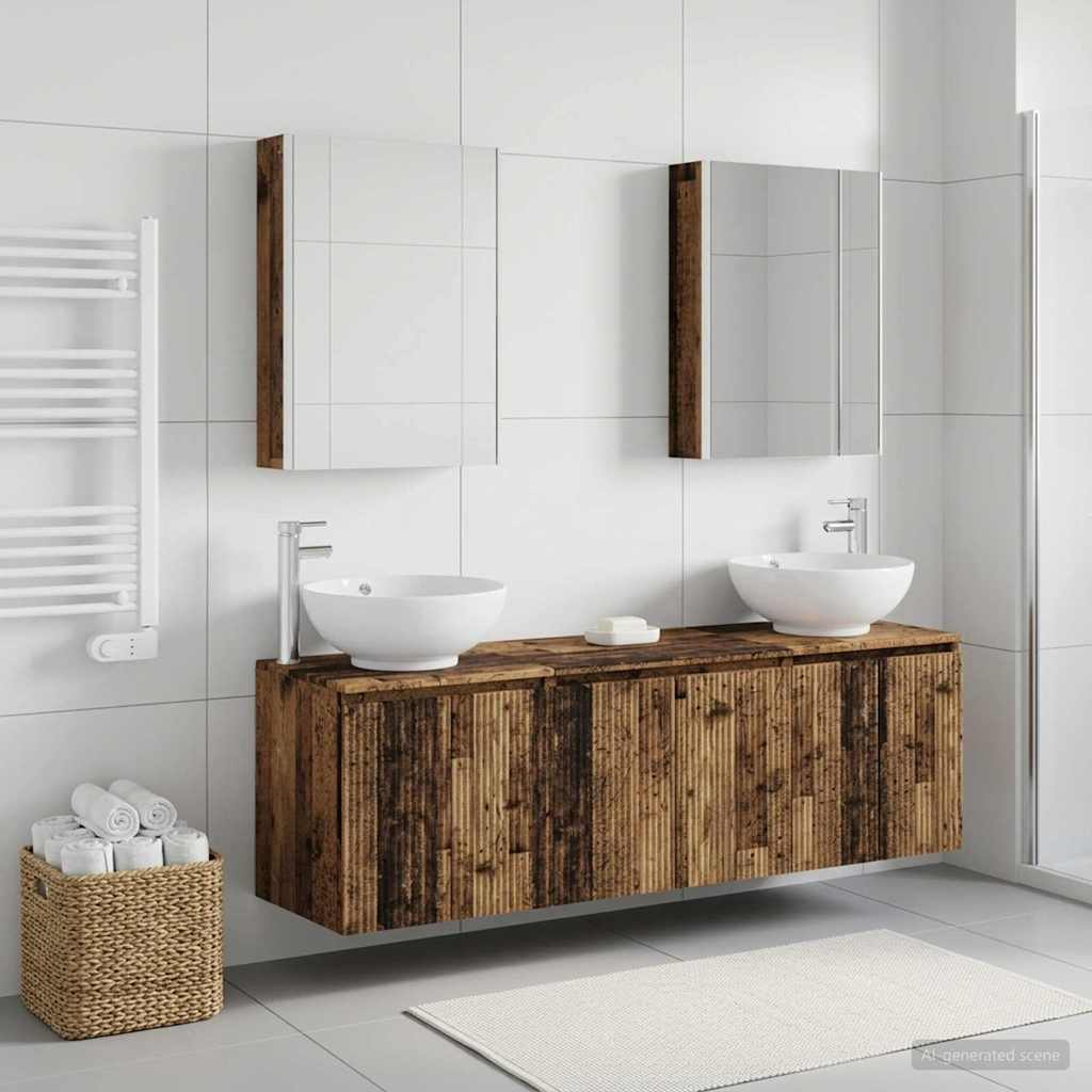 vidaXL Bathroom Cabinet Set 5 pcs Old Wood Engineered Wood 4