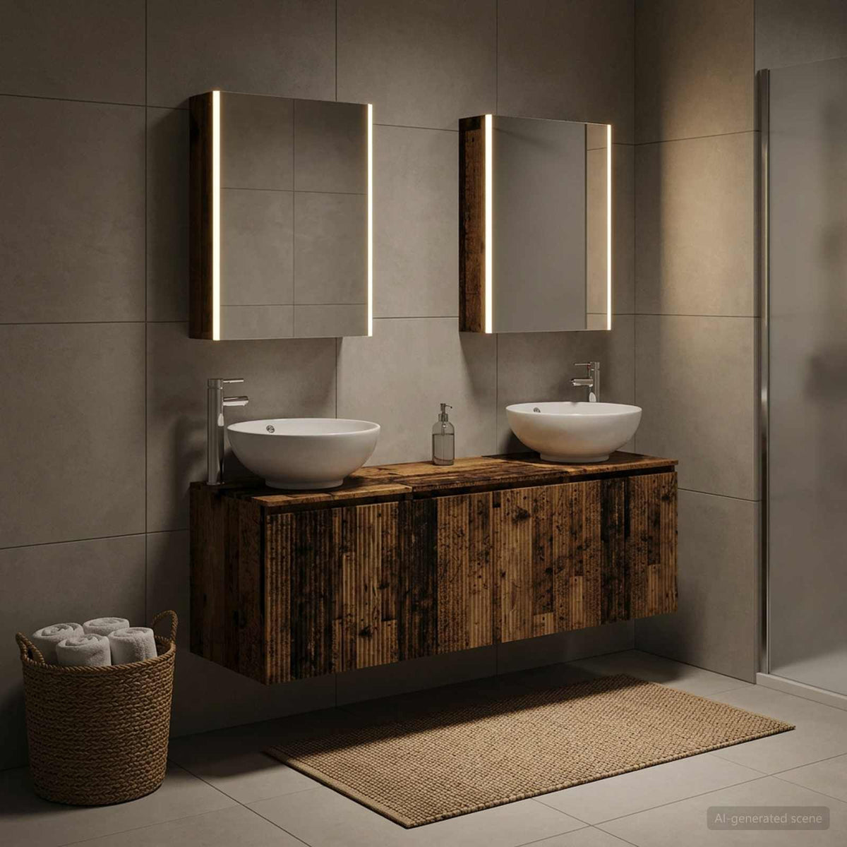 Bathroom Cabinet Set 5 pcs 53 x 15.5 x 70 cm Old wood