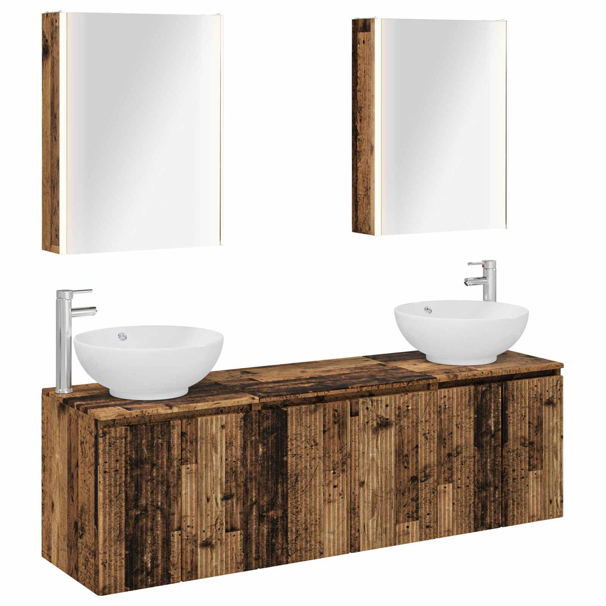 vidaXL Bathroom Cabinet Set 5 pcs Old Wood Engineered Wood 2