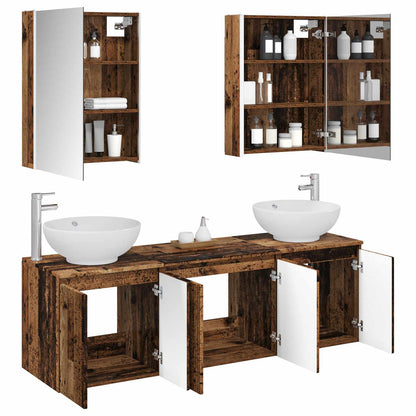 Bathroom Cabinet Set 5 pcs 53 x 15.5 x 70 cm Old wood