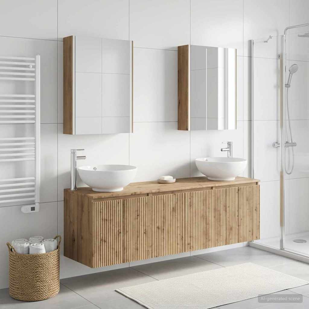 vidaXL Bathroom Cabinet Set 5 pcs Artisan Oak Engineered Wood 1