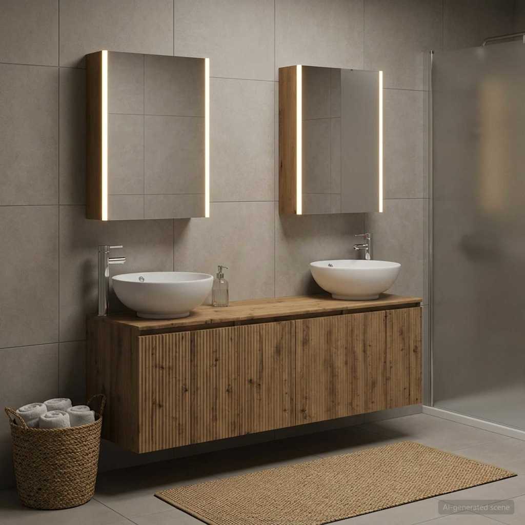 vidaXL Bathroom Cabinet Set 5 pcs Artisan Oak Engineered Wood 4