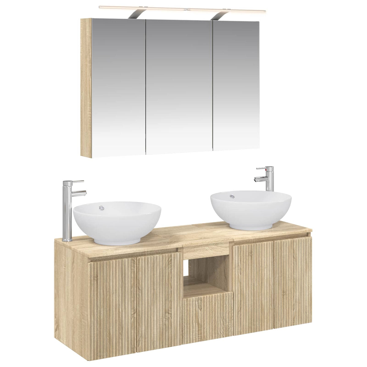 vidaXL Bathroom Cabinet Set 4 pcs Sonoma Oak Engineered Wood 2
