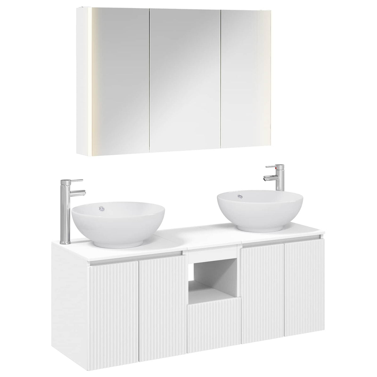 Bathroom Cabinet Set 4 pcs 103.5 x 15.5 x 70 cm White