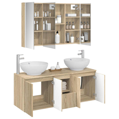 vidaXL Bathroom Cabinet Set 4 pcs Sonoma Oak Engineered Wood 3
