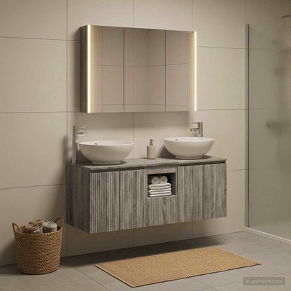 Bathroom Cabinet Set 4 pcs 103.5 x 15.5 x 70 cm Grey sonoma