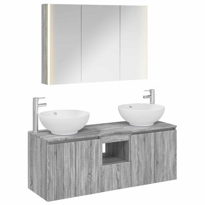 Bathroom Cabinet Set 4 pcs 103.5 x 15.5 x 70 cm Grey sonoma