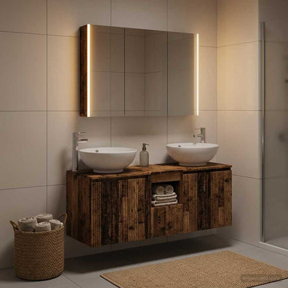 Bathroom Cabinet Set 4 pcs 103.5 x 15.5 x 70 cm Old wood