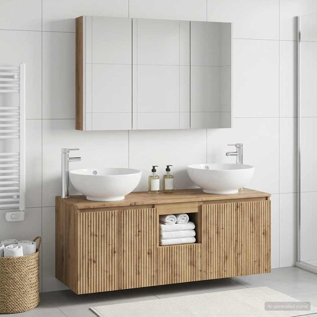 vidaXL Bathroom Cabinet Set 4 pcs Artisan Oak Engineered Wood 4