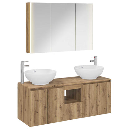 vidaXL Bathroom Cabinet Set 4 pcs Artisan Oak Engineered Wood 2