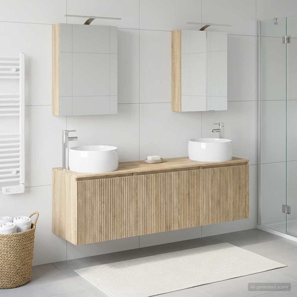 vidaXL Bathroom Cabinet Set 5 pcs Sonoma Oak Engineered Wood 1