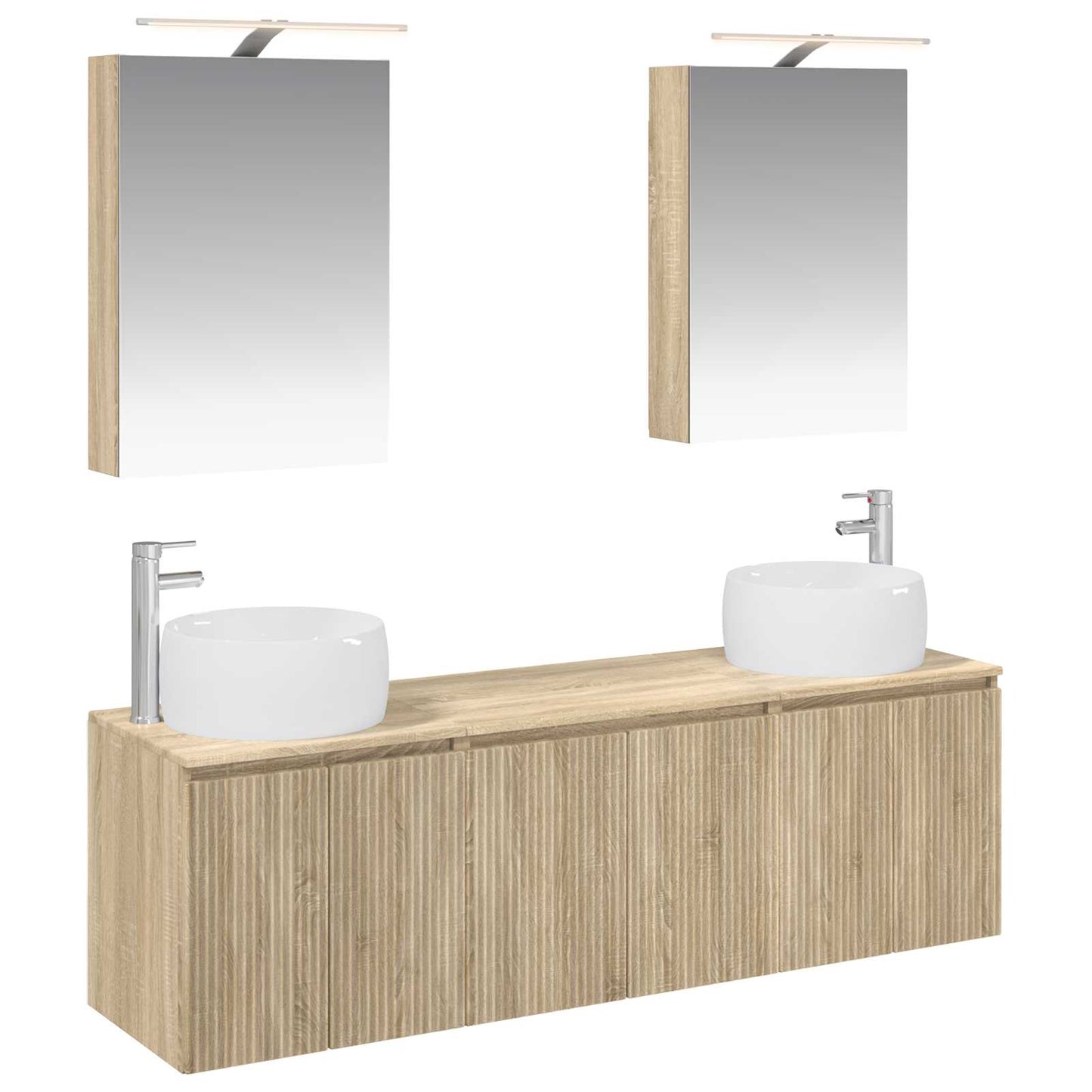 vidaXL Bathroom Cabinet Set 5 pcs Sonoma Oak Engineered Wood 2