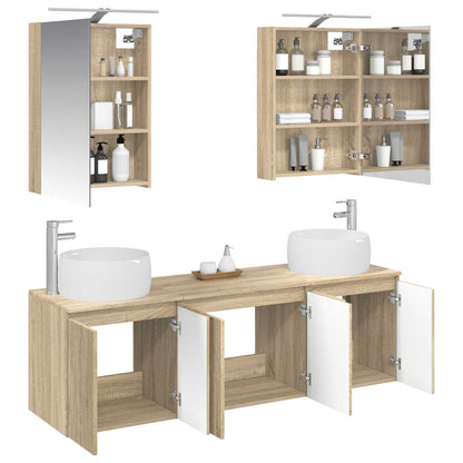 vidaXL Bathroom Cabinet Set 5 pcs Sonoma Oak Engineered Wood 3
