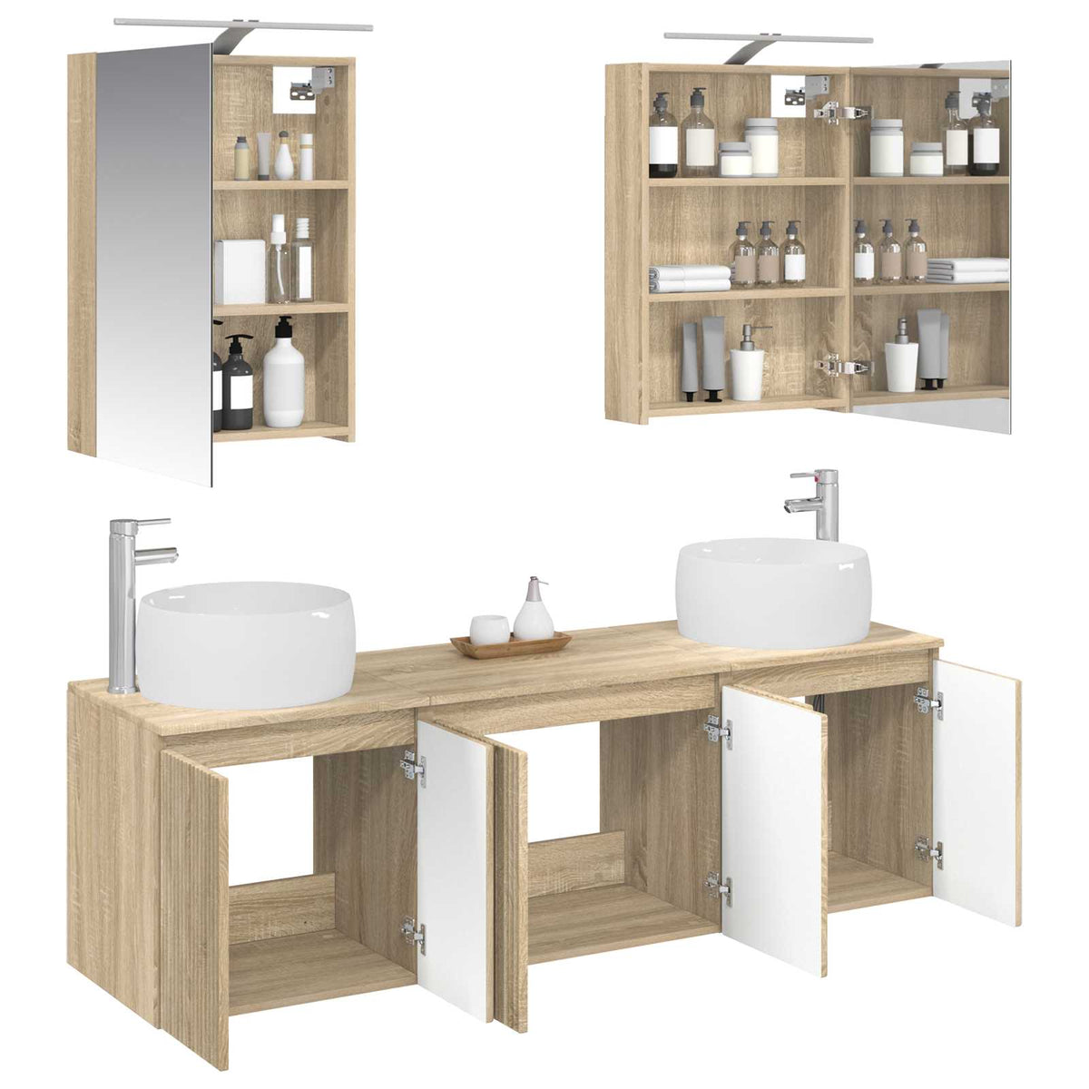 Bathroom Cabinet Set 5 pcs 50 x 14.5 x 70 cm Sonoma oak