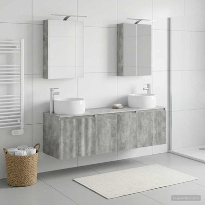 vidaXL Bathroom Cabinet Set 5 pcs Concrete Grey Engineered Wood 4