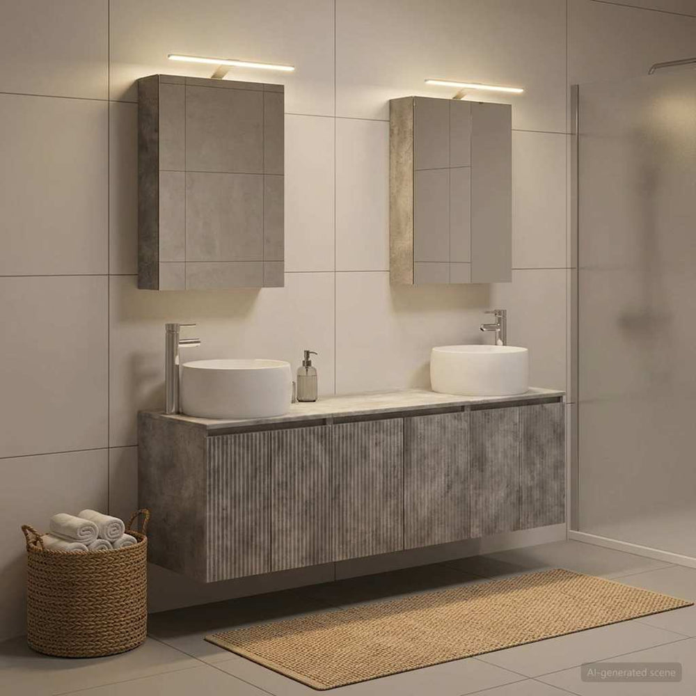 vidaXL Bathroom Cabinet Set 5 pcs Concrete Grey Engineered Wood