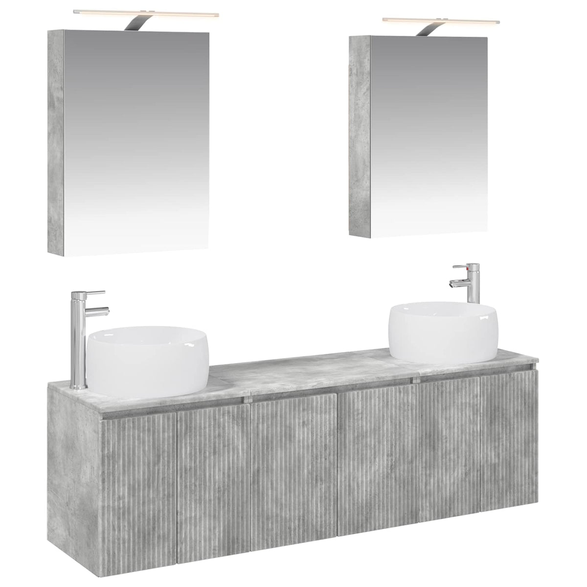 Bathroom Cabinet Set 5 pcs 50 x 14.5 x 70 cm Concrete grey