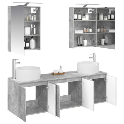 vidaXL Bathroom Cabinet Set 5 pcs Concrete Grey Engineered Wood 3
