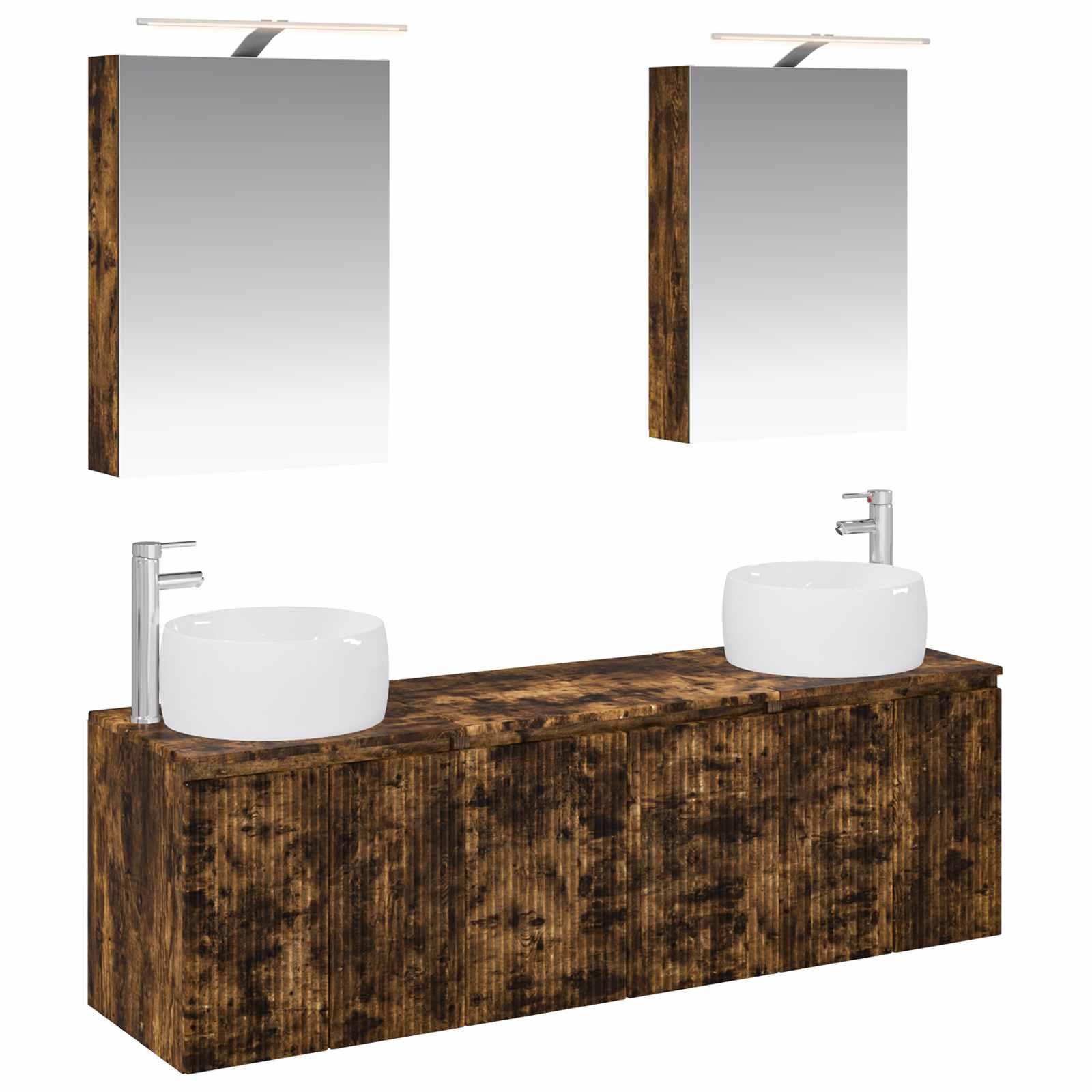 vidaXL Bathroom Cabinet Set 5 pcs Smoked Oak Engineered Wood 2