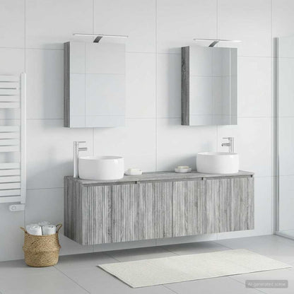 vidaXL Bathroom Cabinet Set 5 pcs Grey Sonoma Engineered Wood 4