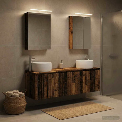 vidaXL Bathroom Cabinet Set 5 pcs Old Wood Engineered Wood 4