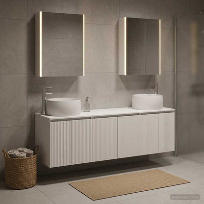 vidaXL Bathroom Cabinet Set 5 pcs White Engineered Wood 4