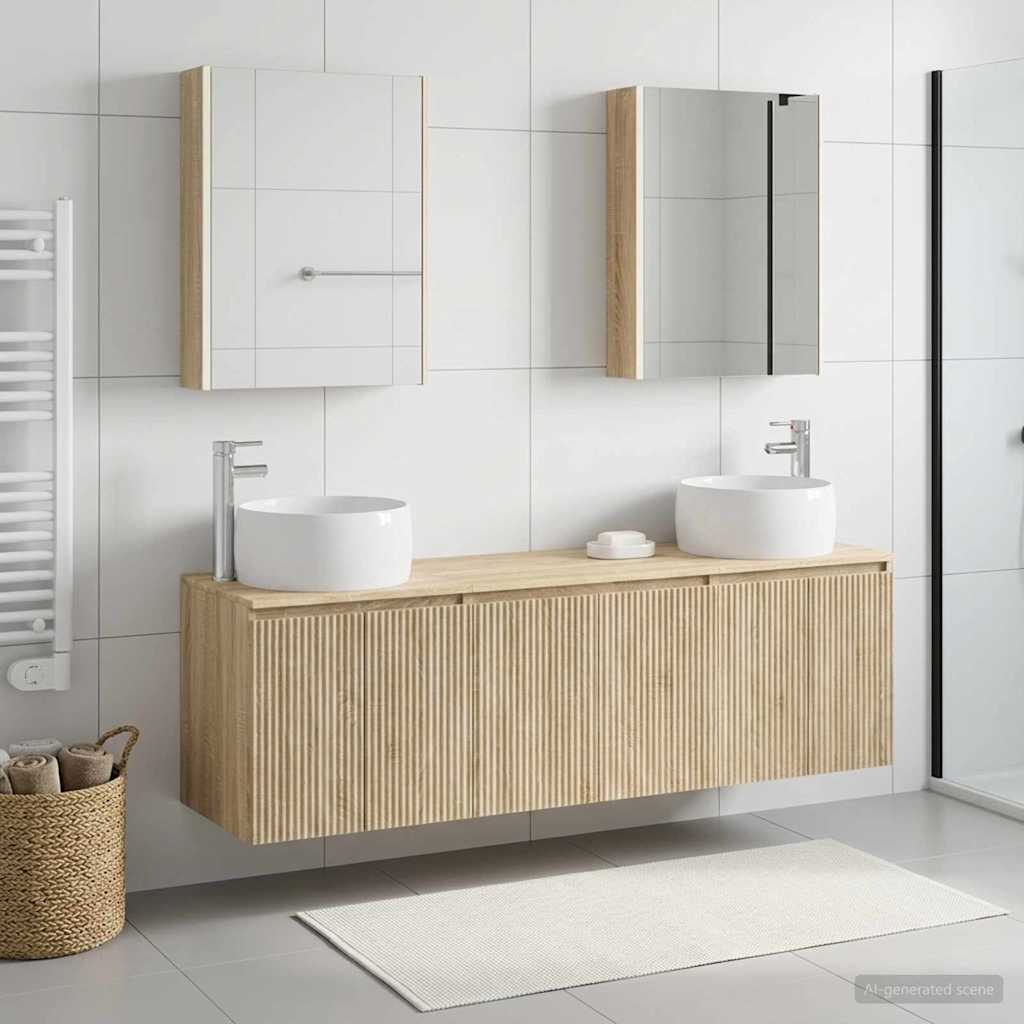 vidaXL Bathroom Cabinet Set 5 pcs Sonoma Oak Engineered Wood 1