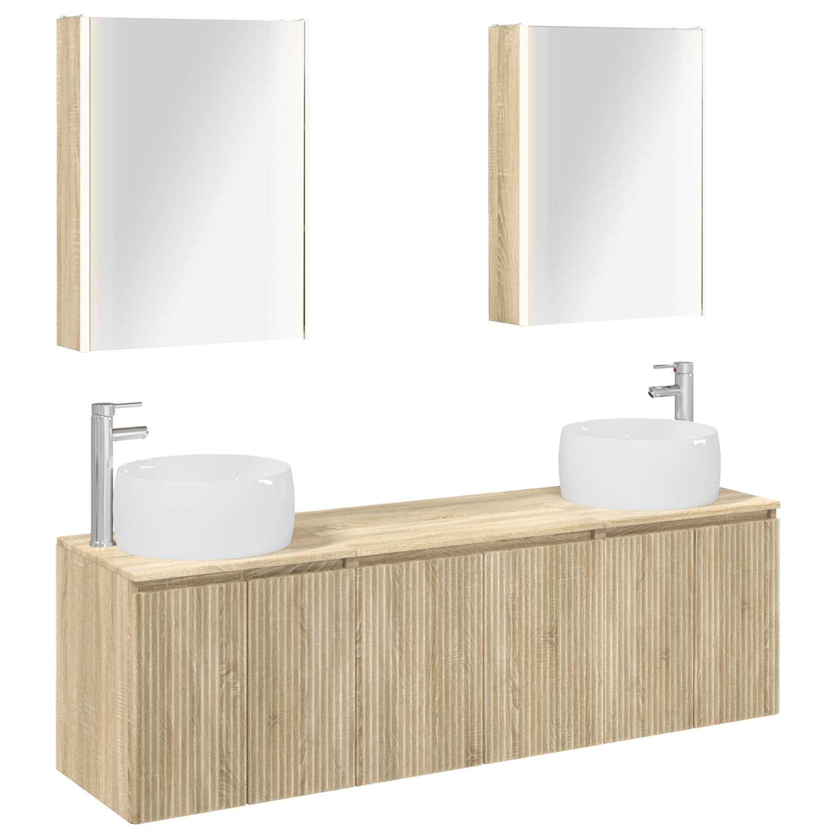 vidaXL Bathroom Cabinet Set 5 pcs Sonoma Oak Engineered Wood 2
