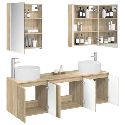 vidaXL Bathroom Cabinet Set 5 pcs Sonoma Oak Engineered Wood 3