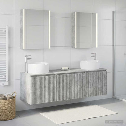 vidaXL Bathroom Cabinet Set 5 pcs Concrete Grey Engineered Wood 1