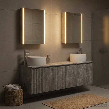 vidaXL Bathroom Cabinet Set 5 pcs Concrete Grey Engineered Wood 4