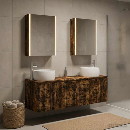 vidaXL Bathroom Cabinet Set 5 pcs Smoked Oak Engineered Wood 1