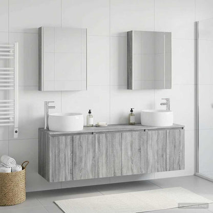 vidaXL Bathroom Cabinet Set 5 pcs Grey Sonoma Engineered Wood 4