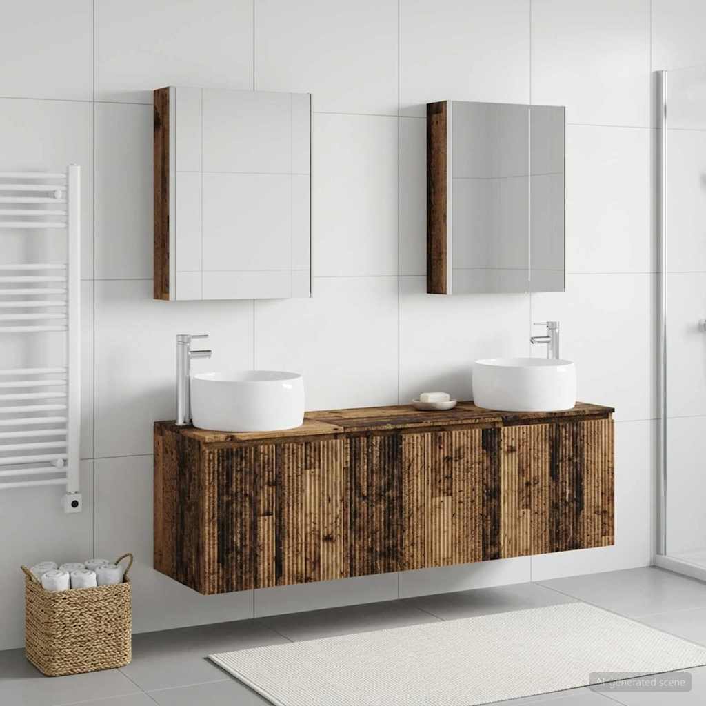 Bathroom Cabinet Set 5 pcs 53 x 15.5 x 70 cm Old wood