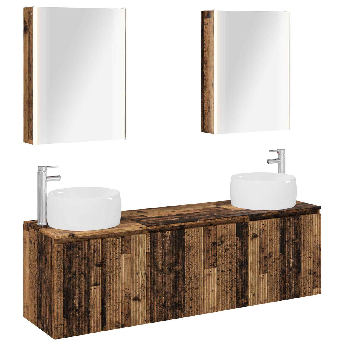 Bathroom Cabinet Set 5 pcs 53 x 15.5 x 70 cm Old wood